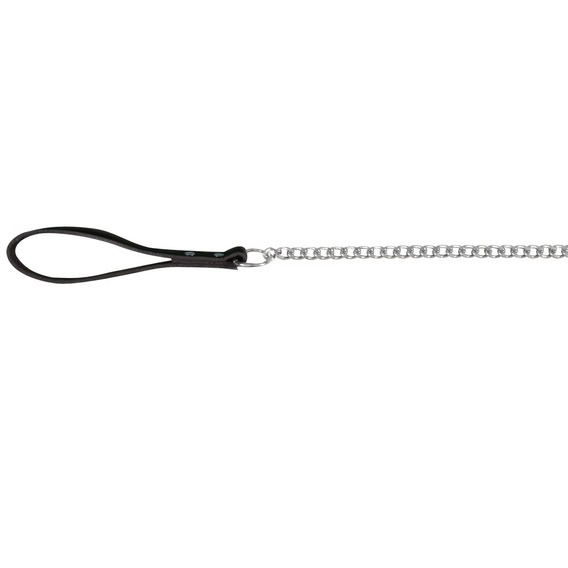 Поводок-цепочка 1,10м/2мм с кожаной ручкой от зоомагазина Дино Зоо