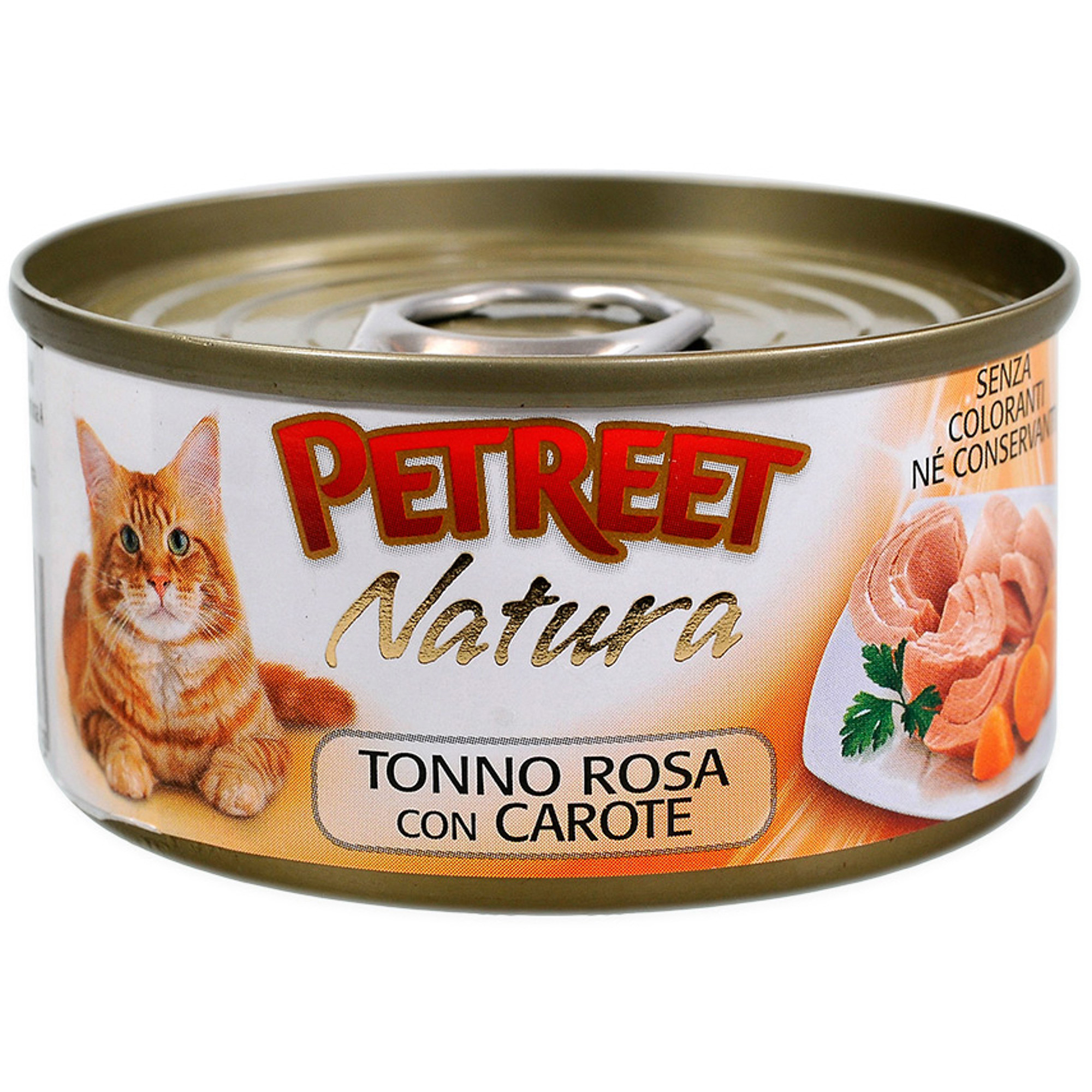 Консервы для кошек кусочки розового тунца с морковью, Petreet от зоомагазина Дино Зоо