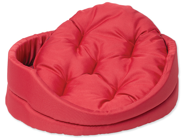 Лежанка овальная с подушкой 100*87*22 см красная, Dog Fantasy