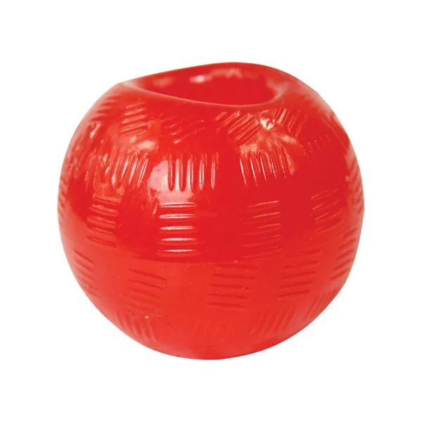 Игрушка для собак мячик с отверстием красный 8,2 см Dog Fantasy от зоомагазина Дино Зоо