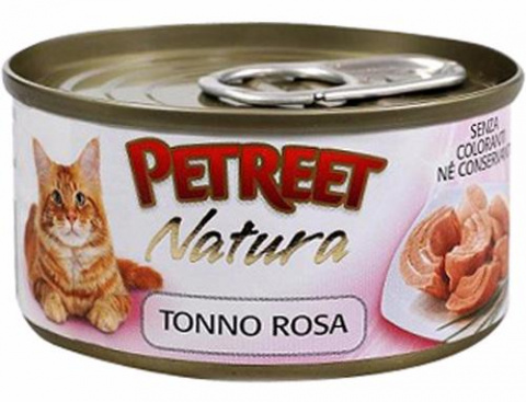 Консервы для кошек кусочки розового тунца, Petreet