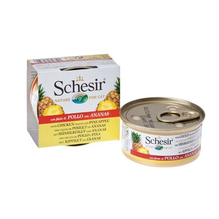 Schesir 75 гр консервы  для кошек цыпленок/ананас (банка) от зоомагазина Дино Зоо