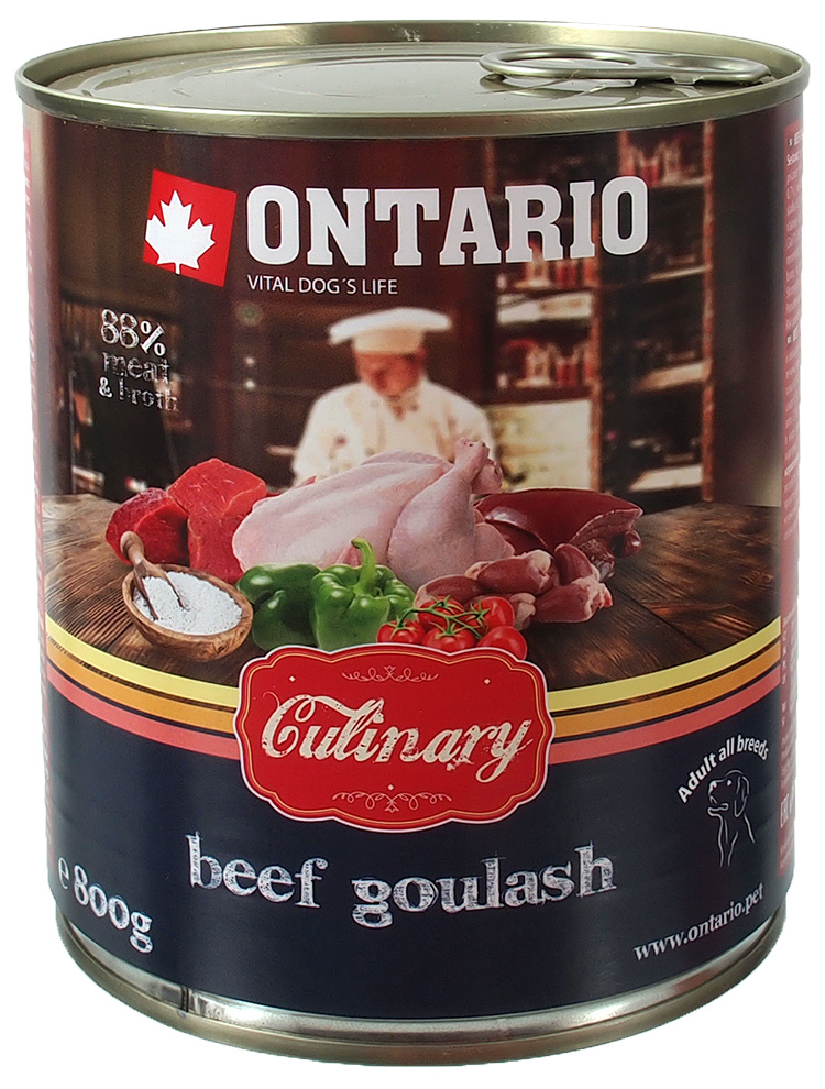 Ontario Culinary Консервы для собак Гуляш из говядины от зоомагазина Дино Зоо