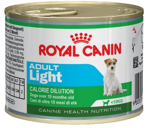 Adult Light консервы для взрослых собак с 10 месяцев до 8 лет, мусс, Royal Canin