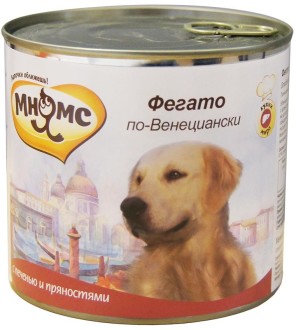 Мнямс консервы для собак: телячья печень с пряностями "Фегато по-венециански", Valta Venetian-style Liver от зоомагазина Дино Зоо