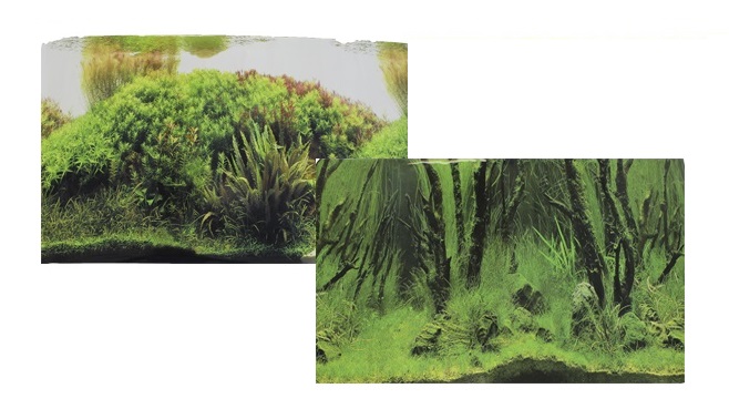 Фон для аквариума двухсторонний Коряги с растениями/Растительные холмы 60х150см (9084/9085), Prime от зоомагазина Дино Зоо