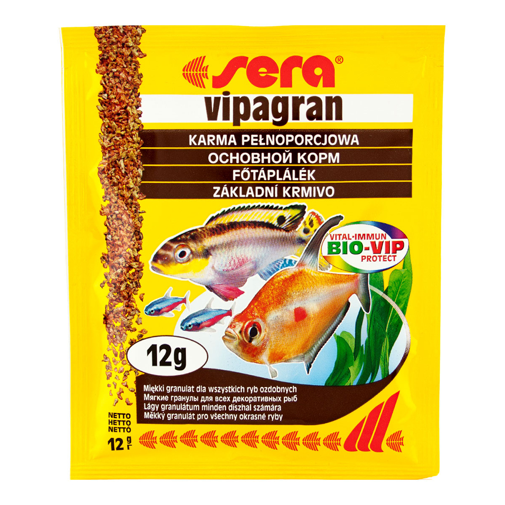 Sera 12г. Vipagran Корм для рыб основной в гранулах (пакетик)
