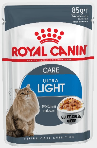 Ultra Light кусочки в желе для кошек склонных к полноте, Royal Canin от зоомагазина Дино Зоо