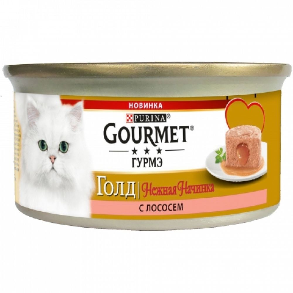 Gold Нежная Начинка консервы для кошек, с лососем, Gourmet