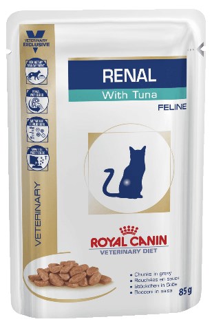 Renal кусочки в соусе для кошек при лечении почек c тунцом, Royal Canin от зоомагазина Дино Зоо