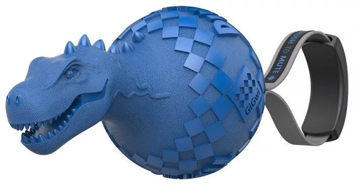Динобол Т-рекс с отключаемой пищалкой,синий, GiGwi от зоомагазина Дино Зоо