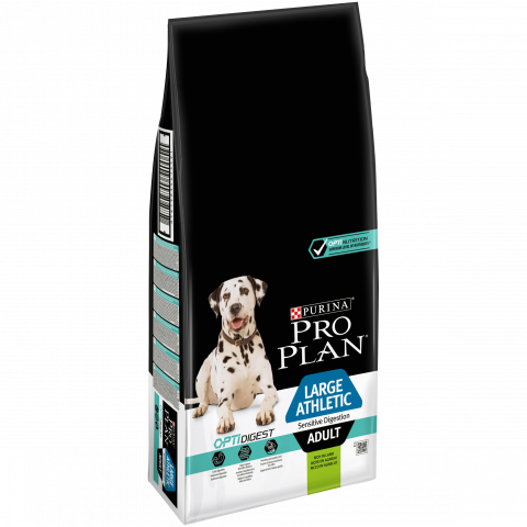 Purina Pro Plan Корм для крупных собак атлетического телосложения с чувствительным пищ. Ягненок