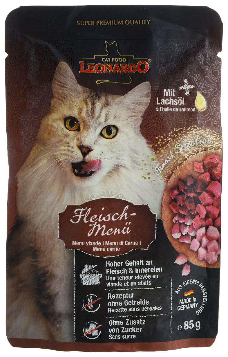 пауч для кошек, мясо, Leonardo от зоомагазина Дино Зоо