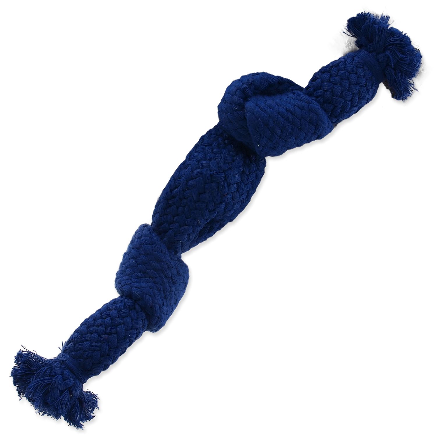Игрушка веревочная синяя с 2 узлами 22 см Dog Fantasy от зоомагазина Дино Зоо
