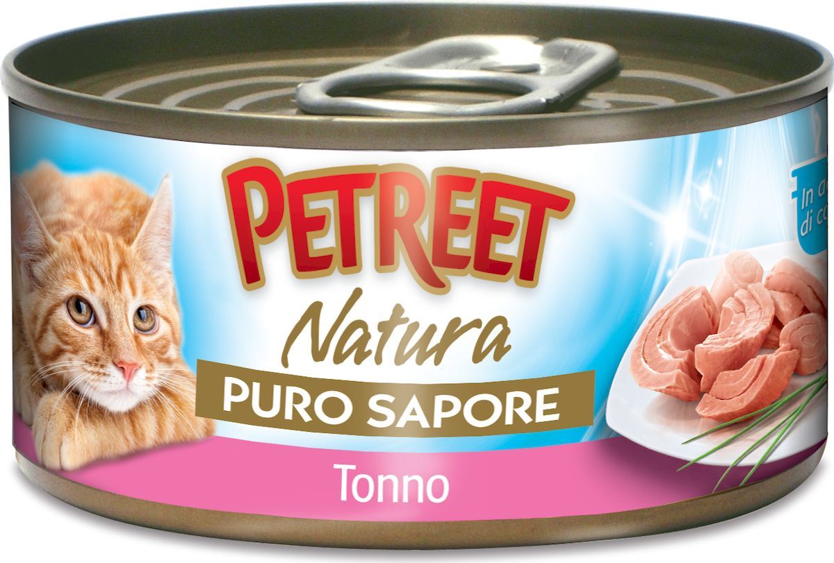 Консервы для кошек кусочки тунца в рыбном супе, Petreet