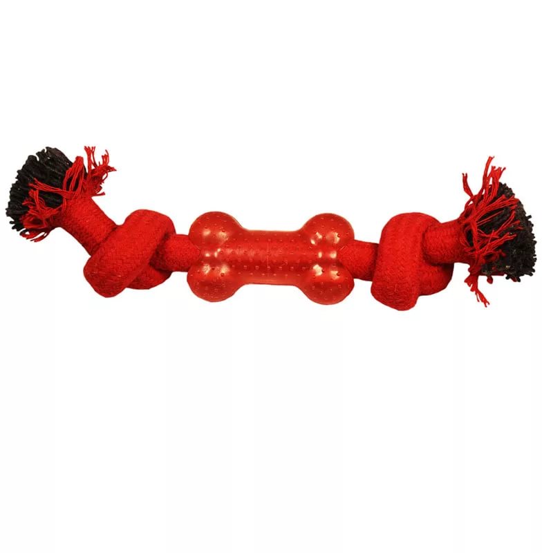 Игрушка для собак Веревка-канат, 2 узла и кость, 240 мм Triol
