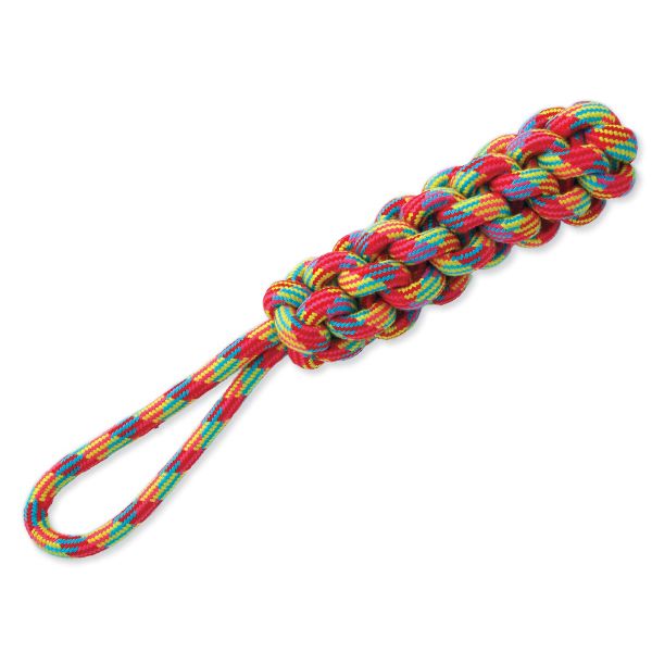 Игрушка веревочная разноцветная для перетягивания с плетением 37 см Dog Fantasy