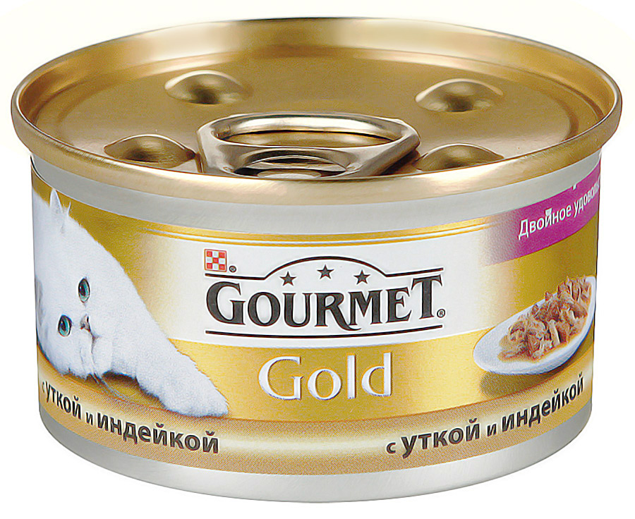 Gold консервы для кошек, с уткой и индейкой, Gourmet от зоомагазина Дино Зоо