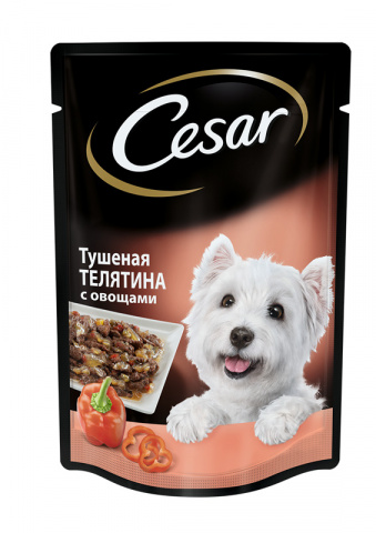 Консервы для собак Тушеная Телятина с овощами, Cesar