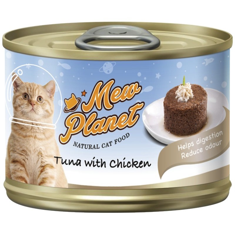 Pettric Mew Planet Корм консервированный для кошек Тунец/Ширасу паштет