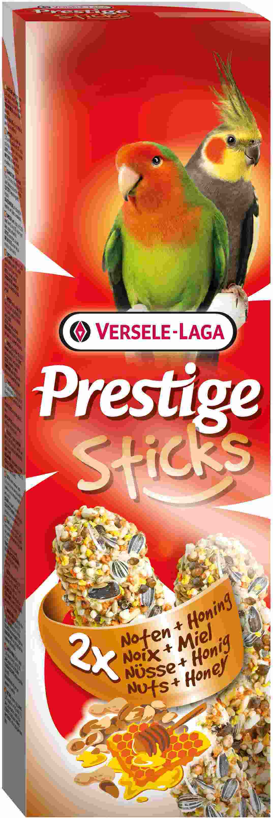 Палочки для средних попугаев Prestige с орехами и медом 2х70 г, VERSELE-LAGA от зоомагазина Дино Зоо
