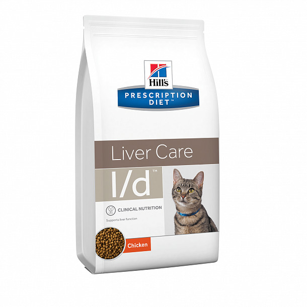 Корм Диета сухой для кошек L/D лечение заболеваний печени, Hill's