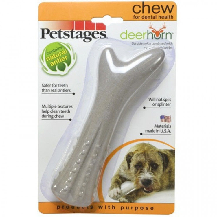 Petstages игрушка для собак Deerhorn, с оленьими рогами 16 см средняя от зоомагазина Дино Зоо