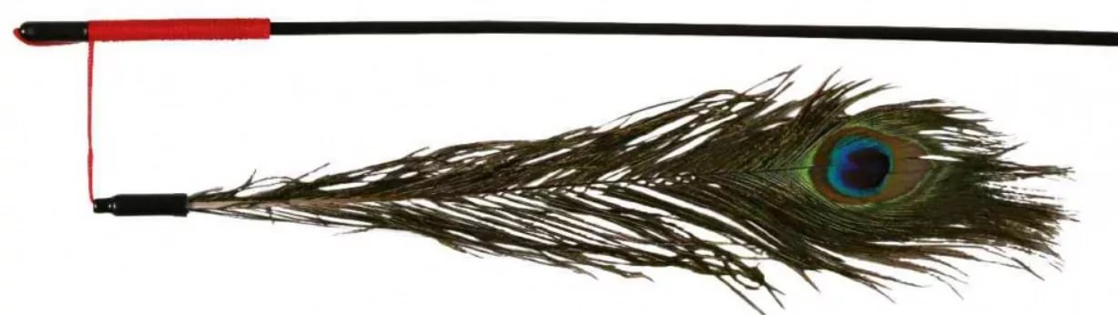 Удочка-дразнилка с павлиньим пером, 47 см.