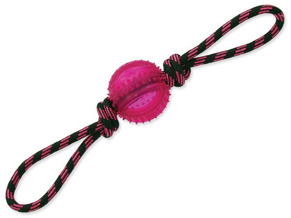 Игрушка для собак резиновая мячик розовый на веревке 33 см, Dog Fantasy