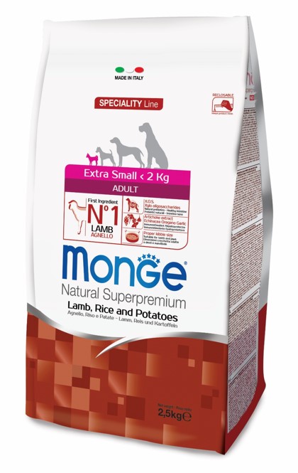 Monge Dog  Speciality Extra Small корм для взрослых собак мини пород ягненок с картофелем от зоомагазина Дино Зоо