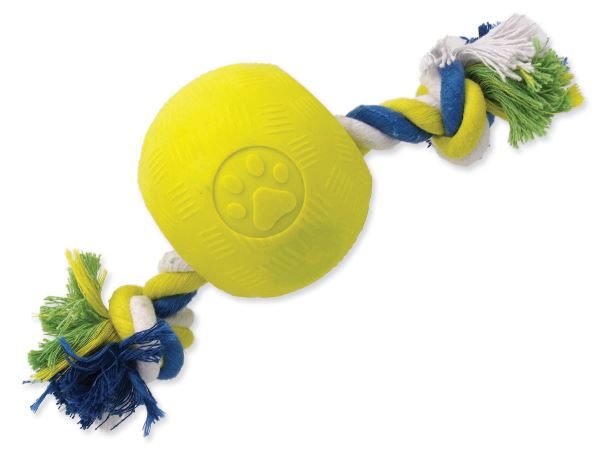 Игрушка для собак резиновая мяч прочный с веревкой 9,5 см Dog Fantasy от зоомагазина Дино Зоо