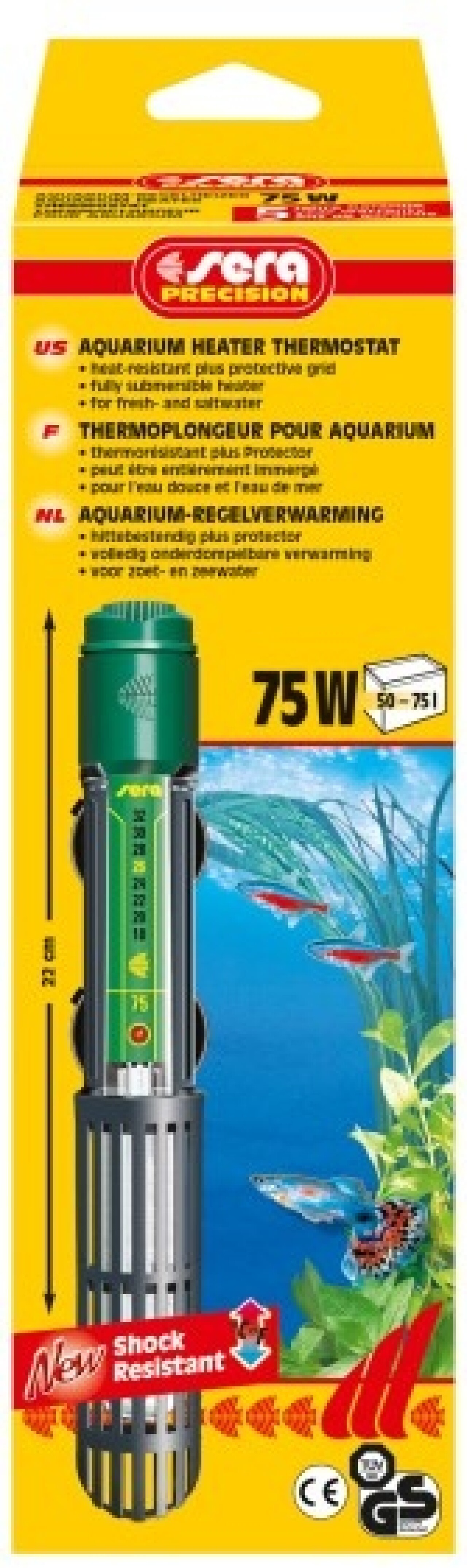 Sera Нагреватель SERA PRECISION  75w для аквариумов 50-75л от зоомагазина Дино Зоо