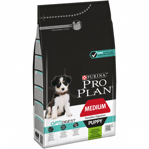 Purina Pro Plan  Medium Puppy Sensitive Корм  для щенков срених пород с чувств.пищ. Ягненок