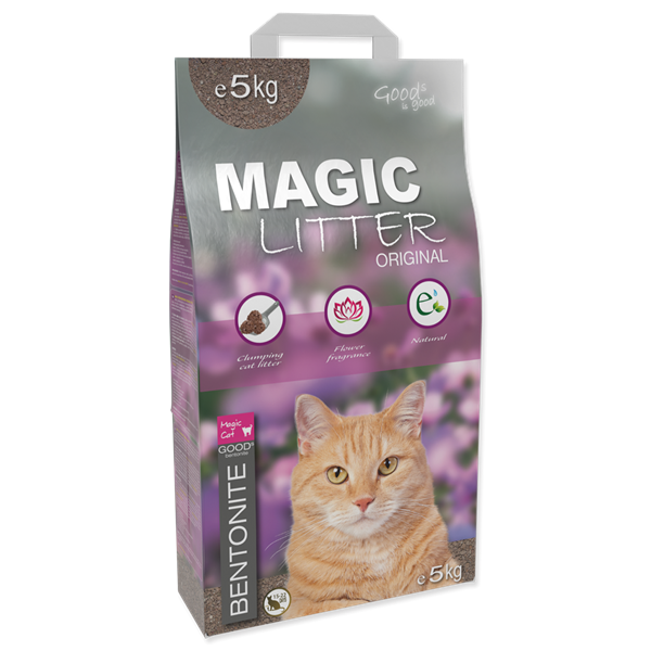 Наполнитель Magic Cat Бетонит оригинал цветочный для кошачьих туалетов 5кг от зоомагазина Дино Зоо