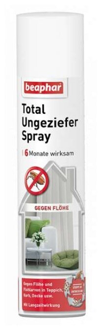 Спрей Beaphar Total Ungeziefer Spray для обработки помещений от паразитов от зоомагазина Дино Зоо