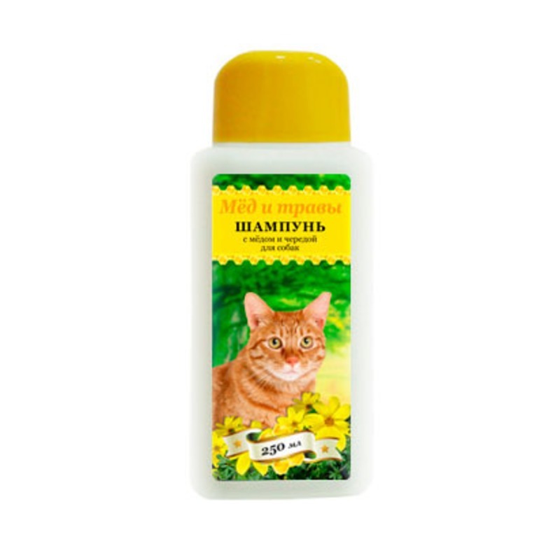 Шампунь  для кошек с мёдом и чередой, Пчелодар