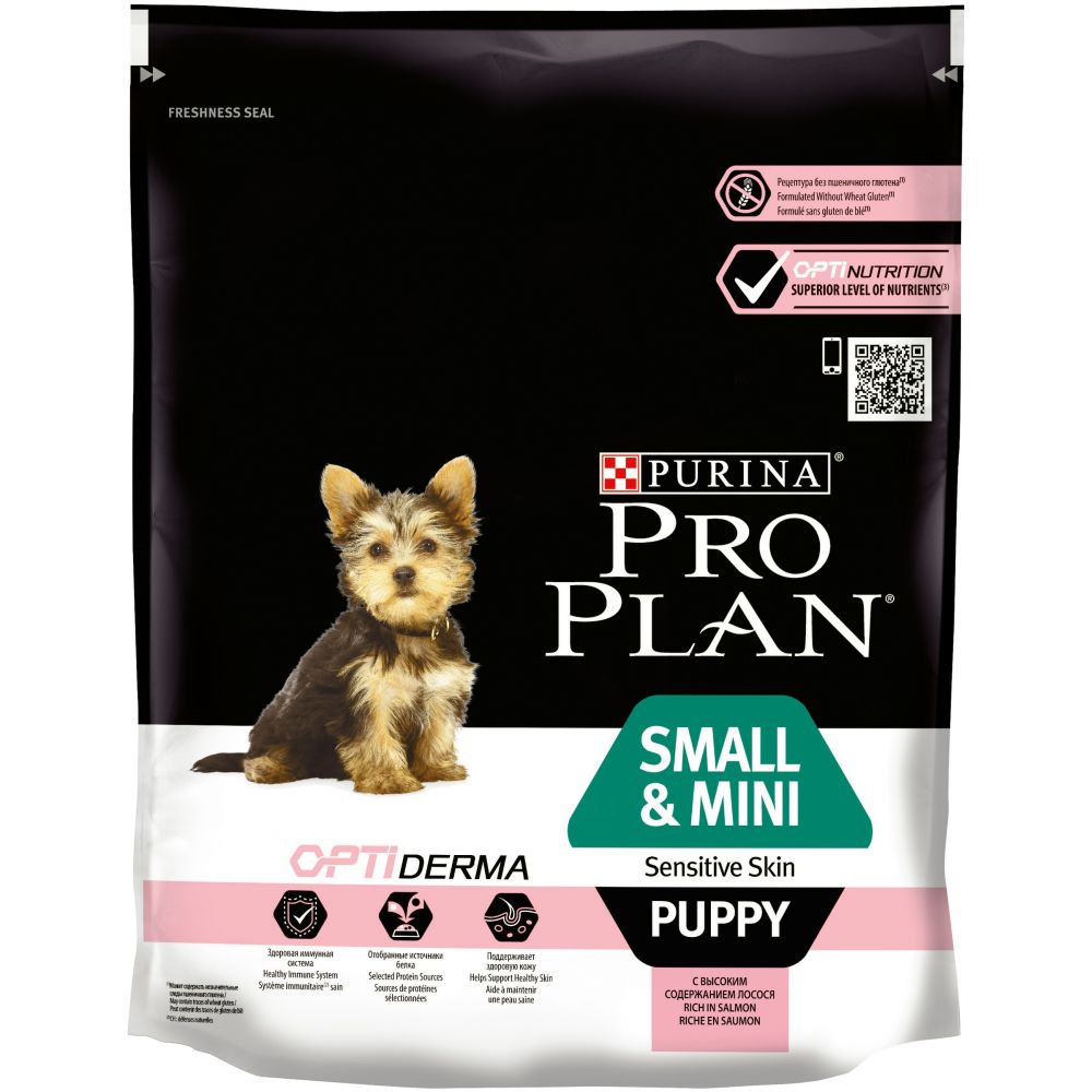 Purina Pro Plan  "Puppy Smal&Mini" Корм сухой для щенков мелких пород с чувствительной кожей Лосось