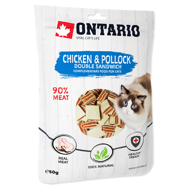 Ontario Cat 50г. Двойной сэндвич с цыплёнком и рыбой от зоомагазина Дино Зоо