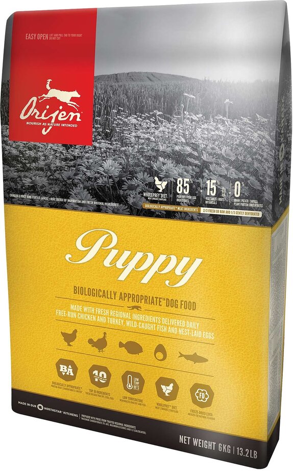 Puppy корм для щенков всех пород, с цыпленком, индейкой и рыбой, Orijen от зоомагазина Дино Зоо