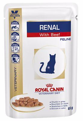 Renal кусочки в соусе для кошек при лечении почек c говядиной, Royal Canin от зоомагазина Дино Зоо