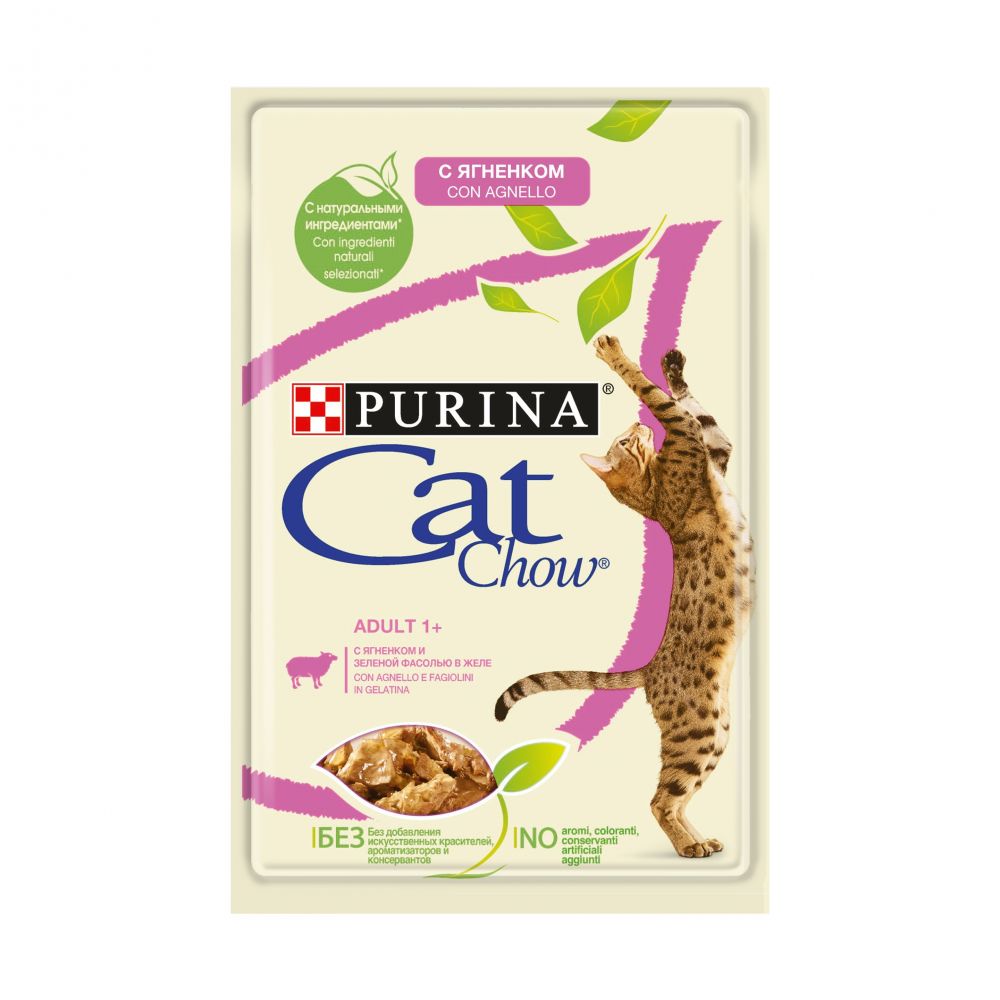 Adult Корм конс. для стерилизованных кошек Ягнёнок/Зеленая фасоль соус, Purina Cat Chow