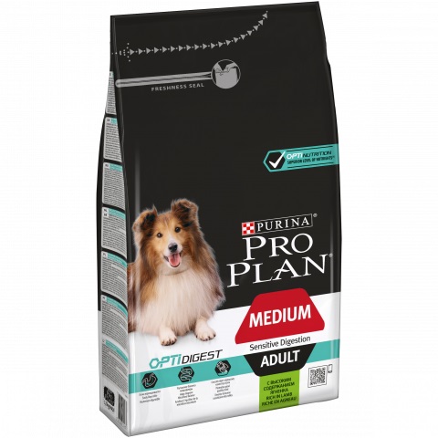 Medium Adult корм для взрослых собак средних пород с чувствительным пищеварением, с ягненком, Purina Pro Plan от зоомагазина Дино Зоо