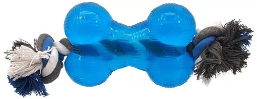 Игрушка для собак кость с веревкой синяя 13,9 см Dog Fantasy
