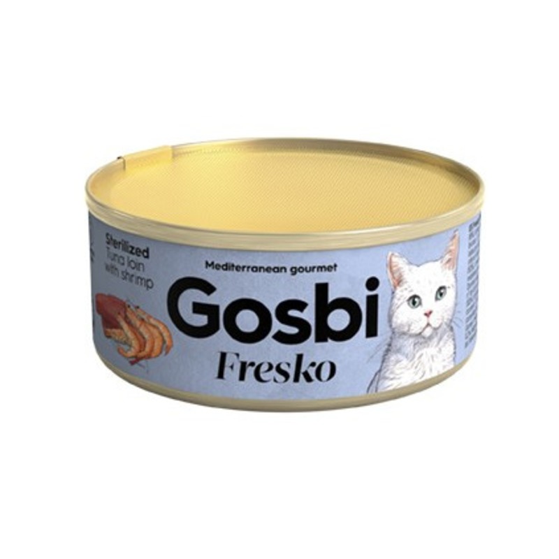GOSBI FRESKO Корм влажный для стерилизованых кошек ТУНЕЦ/КРЕВЕТКИ от зоомагазина Дино Зоо