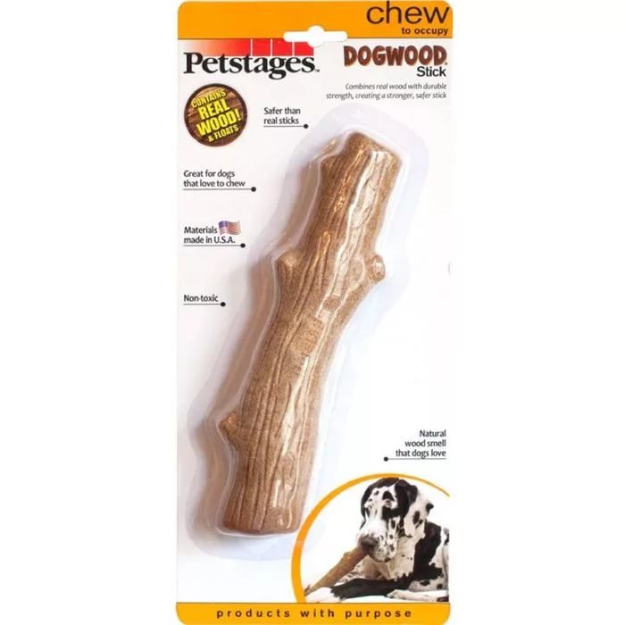 Petstages игрушка для собак Dogwood палочка деревянная 22 см большая от зоомагазина Дино Зоо