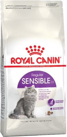 Sensible 33 корм для кошек с чувствительной пищеварительной системой в возрасте с 1 года до 7 лет, Royal Canin от зоомагазина Дино Зоо