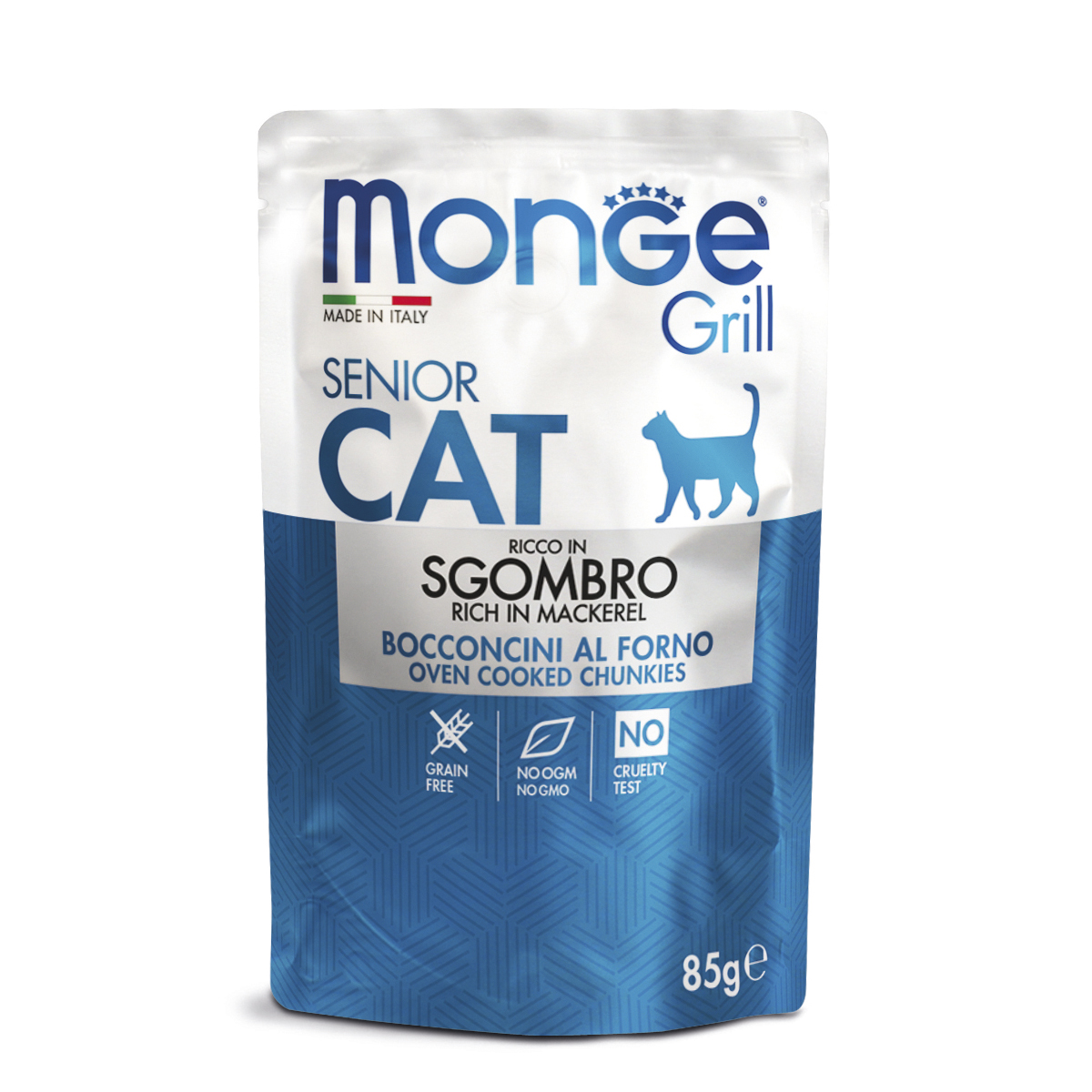 Влажный корм для кошек Monge Grill Senior, для пожилых, эквадорская макрель, от зоомагазина Дино Зоо