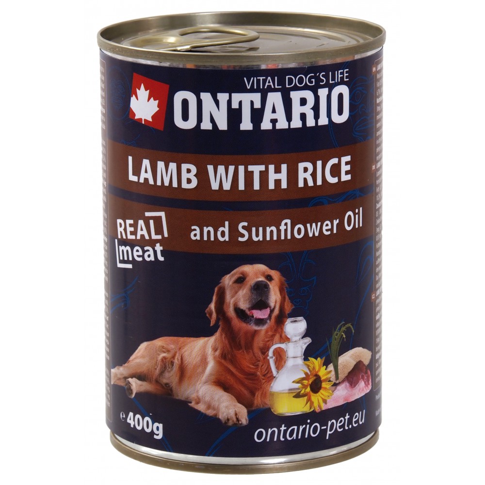 Ontario консервы с мясом ягненка, рисом и растительным маслом от зоомагазина Дино Зоо