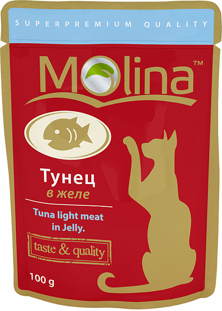 Молина 100 г консервы для кошек тунец в желе (пауч) от зоомагазина Дино Зоо