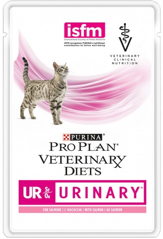 Veterinary Diets UR Urinary влажный корм для кошек для лечения и профилактики МКБ, с лососем, Purina Pro Plan от зоомагазина Дино Зоо